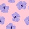 Beautiful orchid violet flowers illustration on pink background