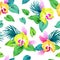 Beautiful orchids. vector pattern