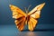 beautiful origami butterfly, its wings unfolding