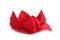 Beautiful origami flower made of red napkin