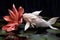 beautiful origami koi fish swimming among paper lily pads