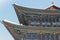 The beautiful ornaments on the colourful roof of the Gyeongbokgung Palace in Seoul Korea