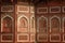 Beautiful ornate wall inside Agra fort, unesco heritage,India