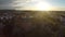 Beautiful Orthodox Christian church situated on rocky hill lit by sunset beams