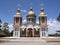 Beautiful Orthodox Church with gilded domes, Ethiopia