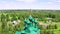 Beautiful Orthodox wooden church of the Assumption of the Blessed Virgin Mary in the city of Cherepovets in the Vologda