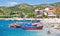 Beautiful Ouranoupolis harbour on Athos peninsula, Greece.