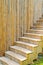 Beautiful outdoor bamboo stair step