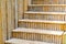 Beautiful outdoor bamboo stair step