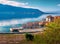 Beautiful outdoor scene of Ohrid lake. Superb morning view of Albania, Europe.AI generated image