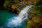 Beautiful outdoor view of waterfall at Pucon, Chile