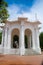 Beautiful outdoor view of a white building in Lovers` Park in downtown Santa Marta, Colombia