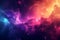 Beautiful outer space background with colorful nebula - AI Generated