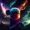 Beautiful outer space images 3d illustration, space wallpapers for phone, alien planet, nebulae, galaxies design