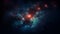 Beautiful outer space scenery digital background. Surreal fantasy cosmic world. Dark colorful universe. Video Game's