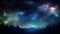 Beautiful outer space scenery digital background. Surreal fantasy cosmic world. Dark colorful universe. Video Game's