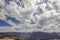 A beautiful overcast sky over the mountains with snowy peaks