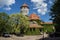 Beautiful overgrown water tower Rauschen, Kaliningrad region