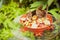 Beautiful owl butterfly eating fruits