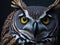 Beautiful owls face captured in high resolute. ai generative