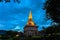 Beautiful pagoda in Chalong temple Phuket Thailand.