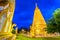 Beautiful pagoda Wat Phrathat Nong Bua Temple in night time at Ubon Ratchathani