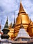 The beautiful pagodas of the Grand Palace of Bangkok