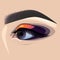 Beautiful painted female eye and eyebrow for fashion design