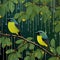 beautiful pair of birds sitting on a branch generated by AI tool