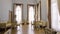 A beautiful palace room.Action .An aristocratic place with beautiful aesthetic furniture elements and bright light from