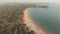 Beautiful Palolem beach aerial view landscape. Goa state in India.