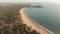 Beautiful Palolem beach aerial view landscape. Goa state in India.