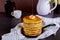 Beautiful pancakes with syrup