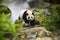 Beautiful panda in the nature
