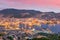 Beautiful Panorama Aerial View of Nagasaki Skyline at night