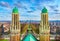 Beautiful panorama of Brussels Bruxelles viewed from the National Basilica of the Sacred Heart, Belgium