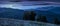 Beautiful panorama of Carpathians at night