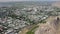 Beautiful panorama of the city of Osh from a bird`s-eye view. Sulaiman-Too is a rocky sacred mountain and a symbol of the city of