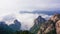 Beautiful panorama of clouds between mountains. Huangshan National Park. China