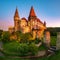 Beautiful panorama of the Corvin Castle, Hunedoara, Transylvania, Romania
