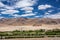 Beautiful panorama of green Indus valley near Leh city in Ladakh, India