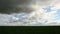 Beautiful panorama of the horizon and sunset sky with white clouds