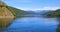 Beautiful panorama with lake in the mountains