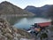 Beautiful panorama of Lake Turano near Carsoli.  In the background the peninsula of Castel di Tora