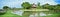 A beautiful panorama landscape tree and pavilion Thai style of a