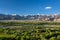 Beautiful panorama of Leh city and green Indus valley in Ladakh