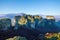 Beautiful panorama of Meteora mountains