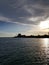 Beautiful Panorama on Meulaboh Beach With The Sun Behind The Clouds.