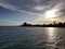 Beautiful Panorama on Meulaboh Beach With The Sun Behind The Clouds.