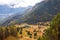 Beautiful panorama of Mount Seceda and Odle, surrounded by magnificent mountain ranges near the town of Ortisei in the Dolomites,